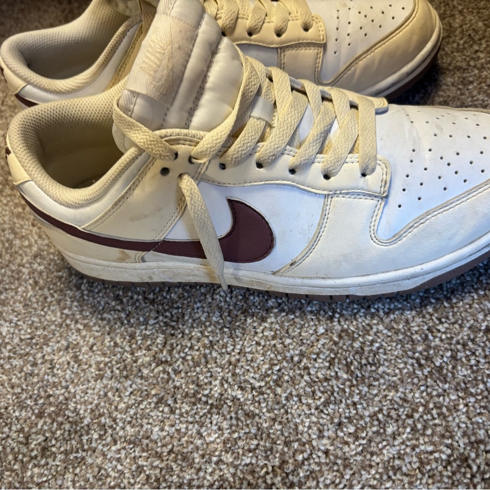 Nike Women's Cream and Brown Sneakers